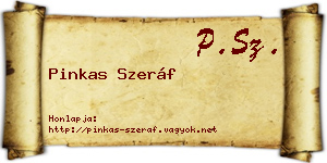 Pinkas Szeráf névjegykártya